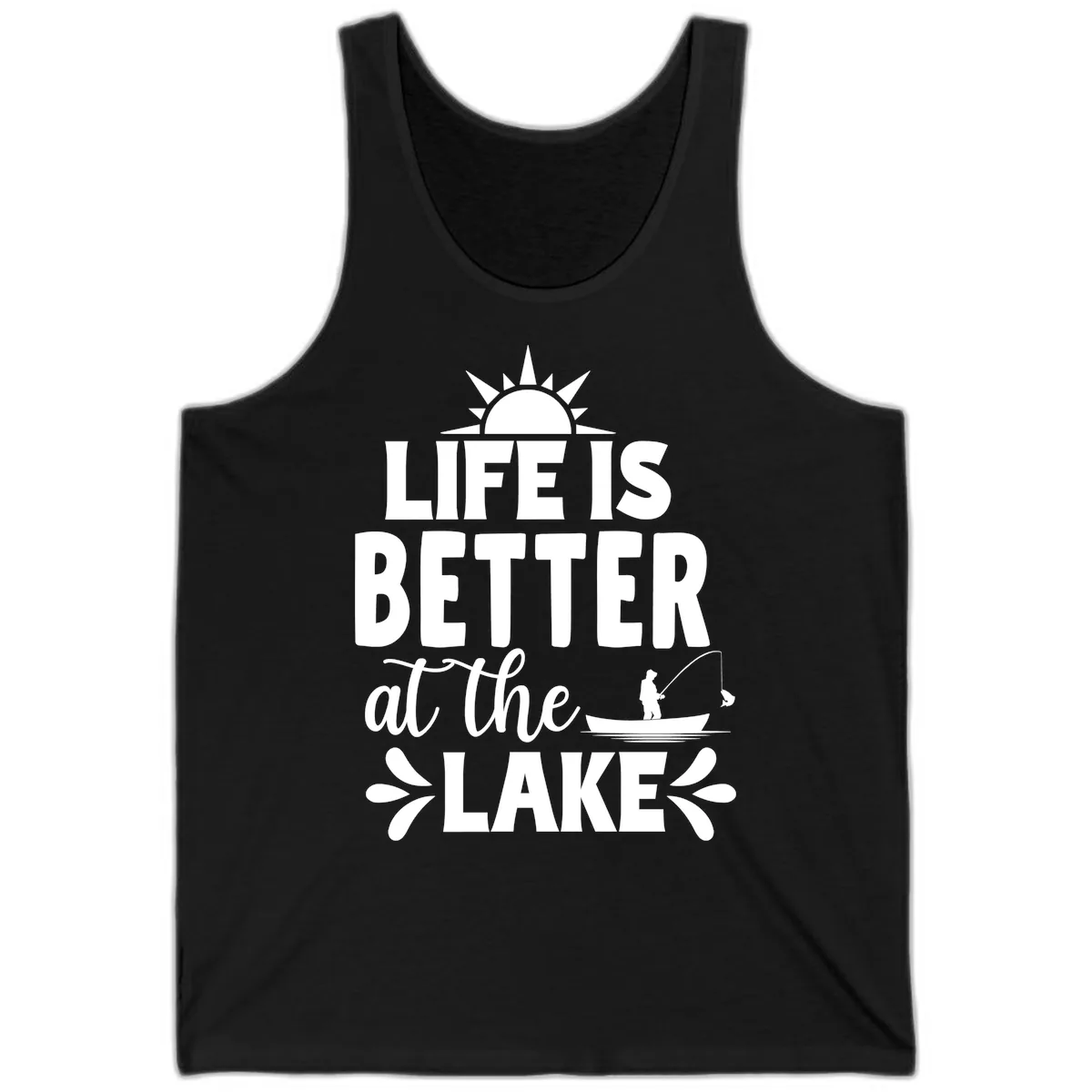 Life Is Better At The Lake Design Tank in Black