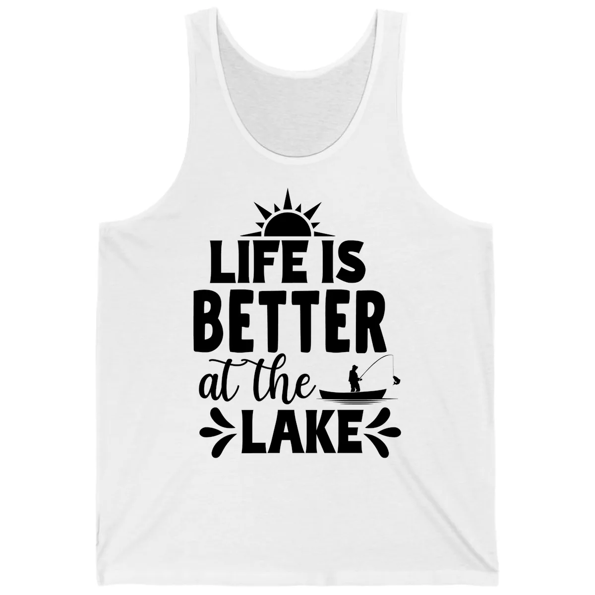 Life Is Better At The Lake Design Tank in White