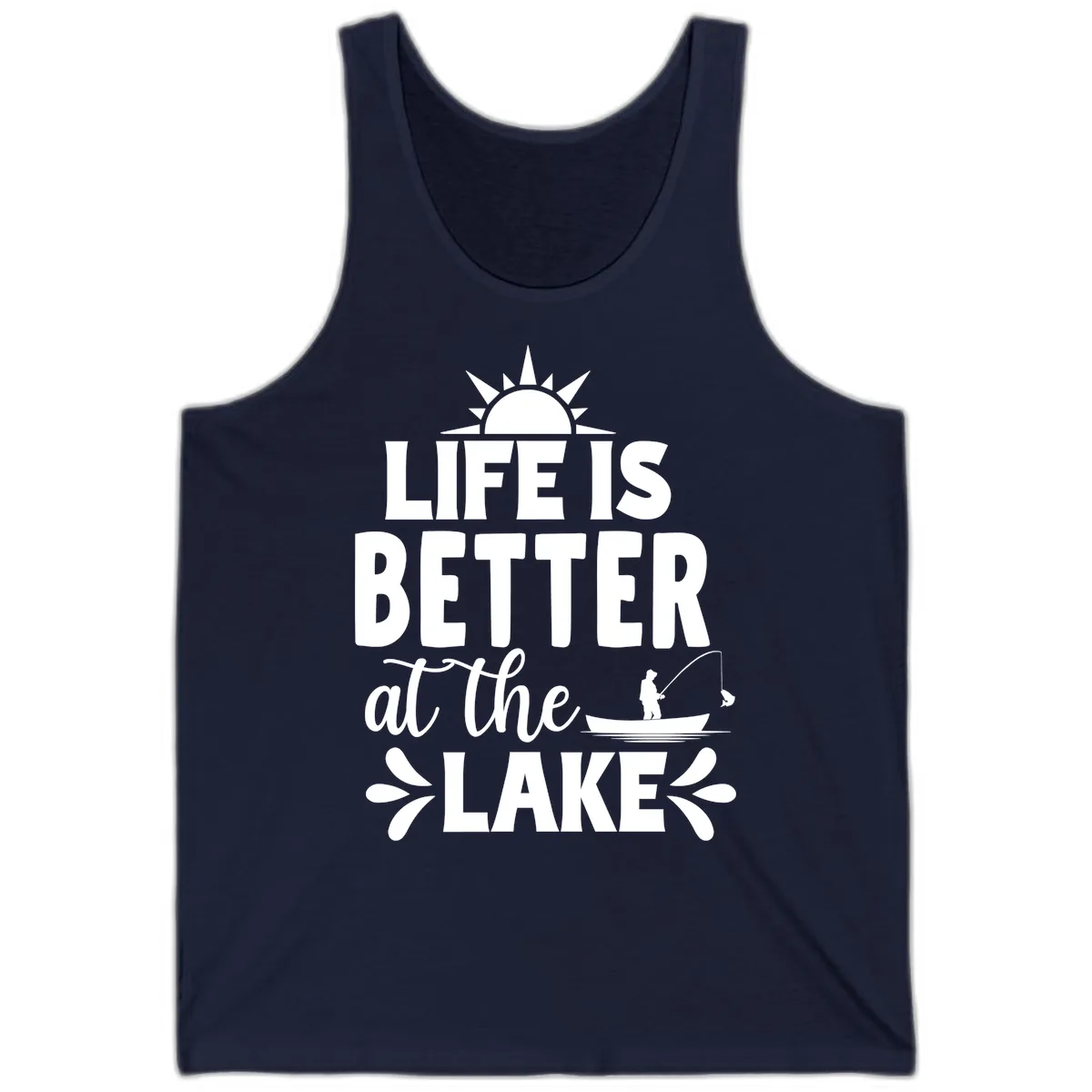 Life Is Better At The Lake Design Tank in Navy