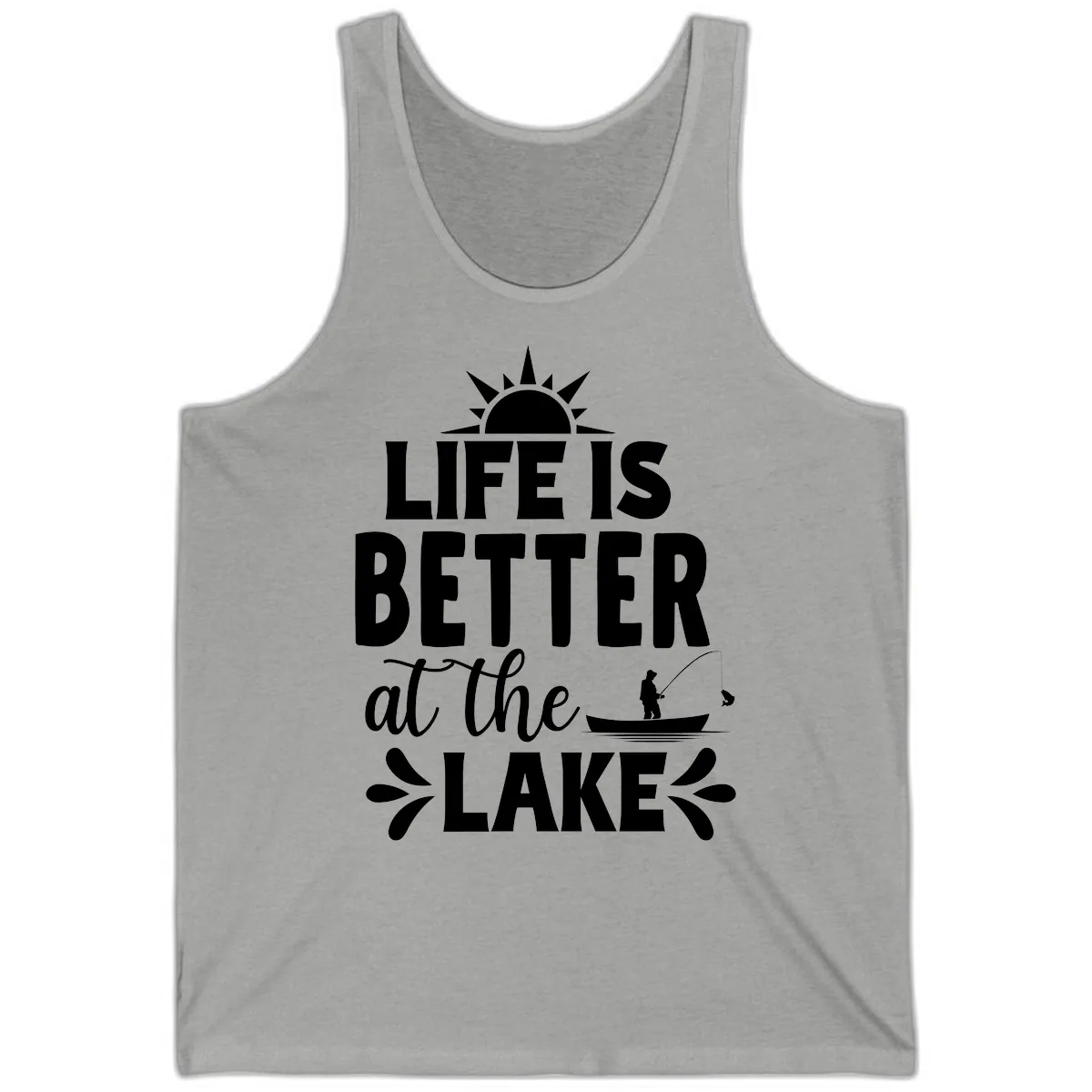 Life Is Better At The Lake Design Tank in Athletic Heather