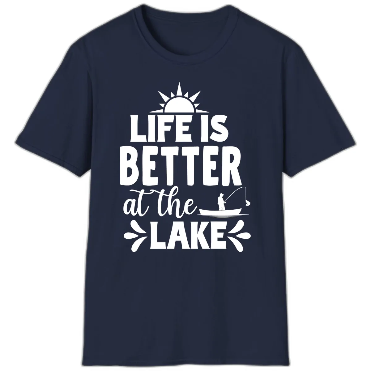 Life Is Better At The Lake Design T-Shirt in Navy