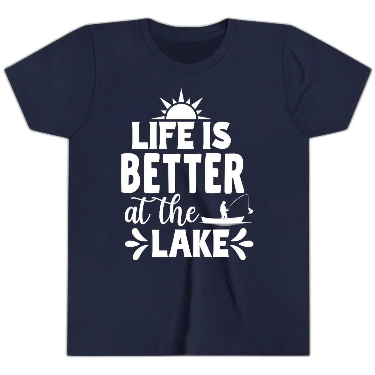 Life Is Better At The Lake Design Youth T-Shirt in Navy