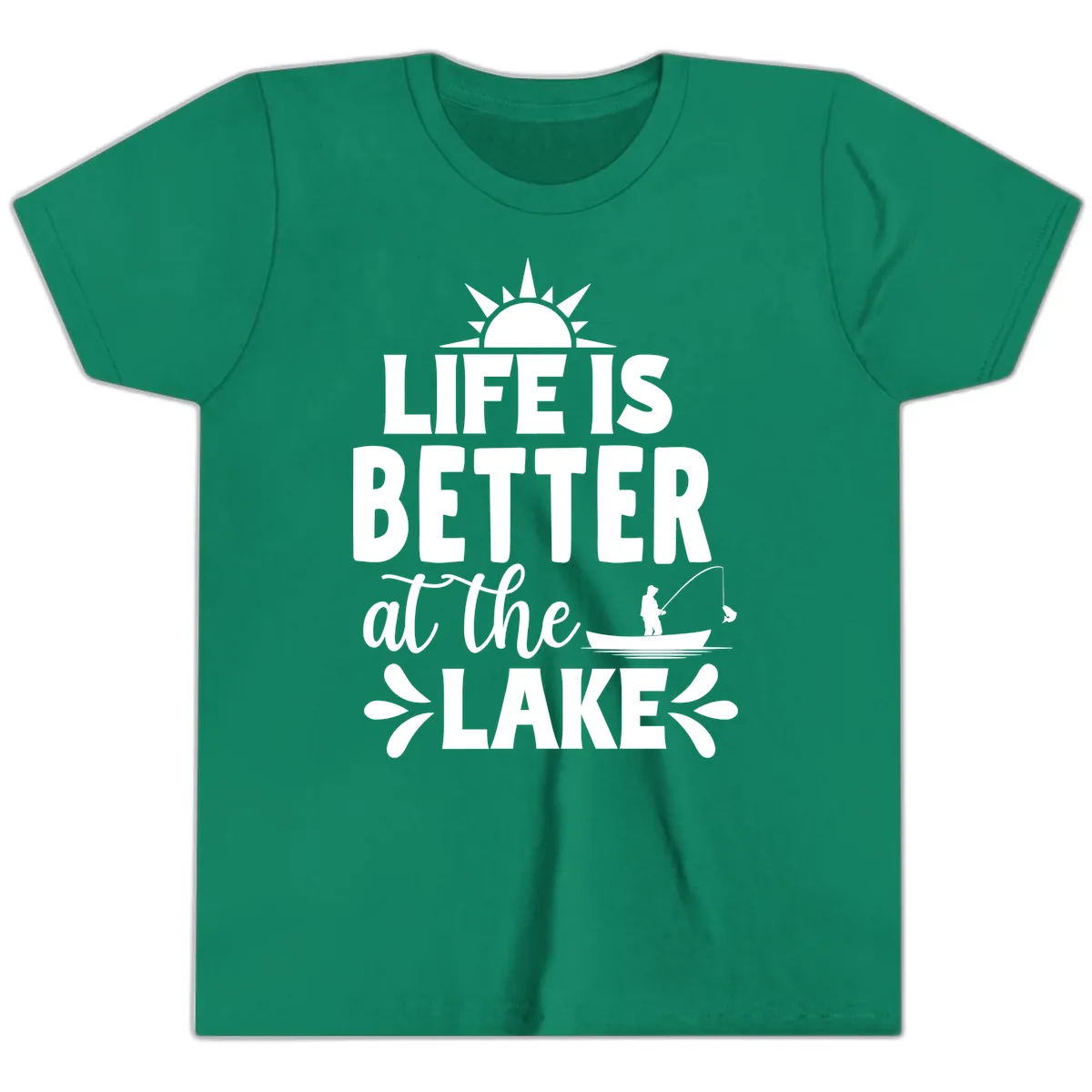 Life Is Better At The Lake Design Youth T-Shirt in Kelly