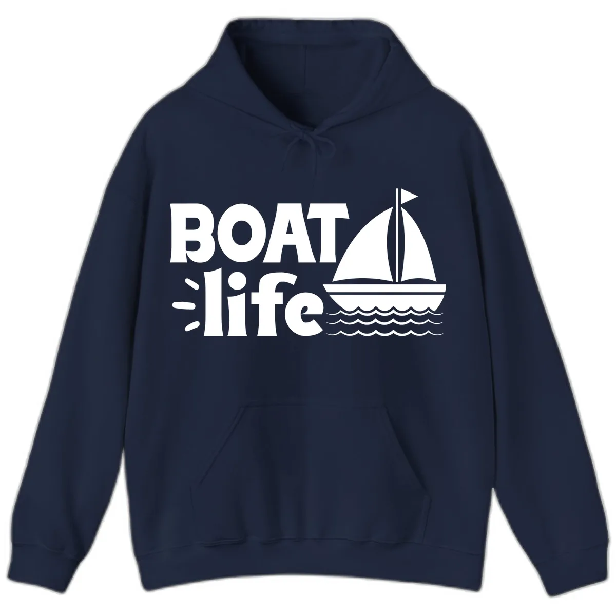 Boat Life Sailboat Design Hoodie in Navy