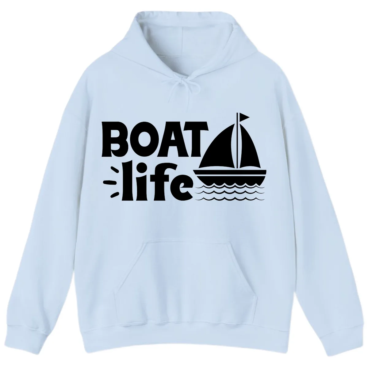 Boat Life Sailboat Design Hoodie in Light Blue