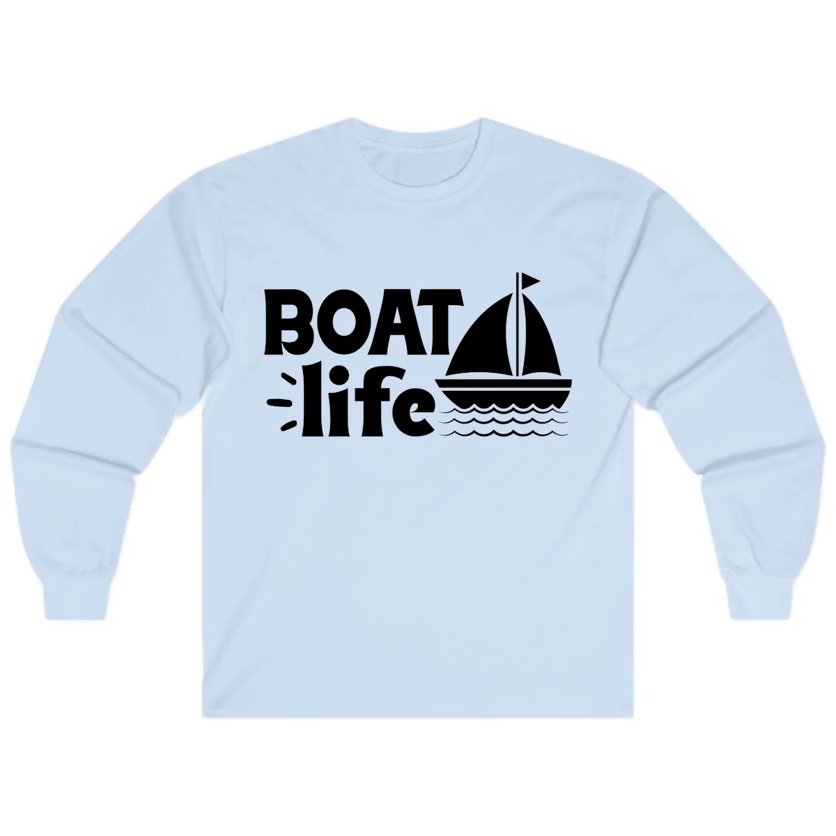 Boat Life Sailboat Design Long Sleeve in Light Blue