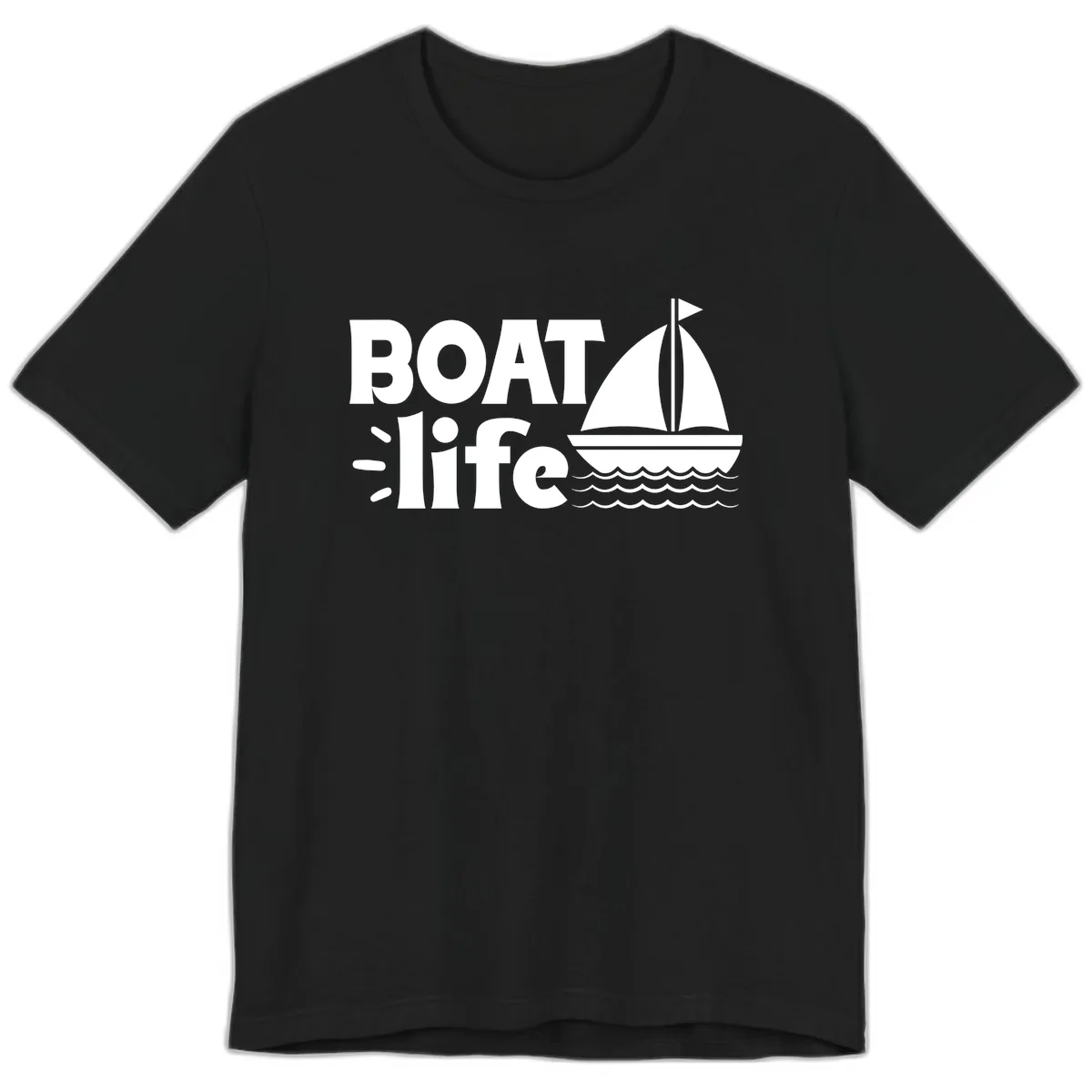 Boat Life Sailboat Design Premium T-Shirt in Black