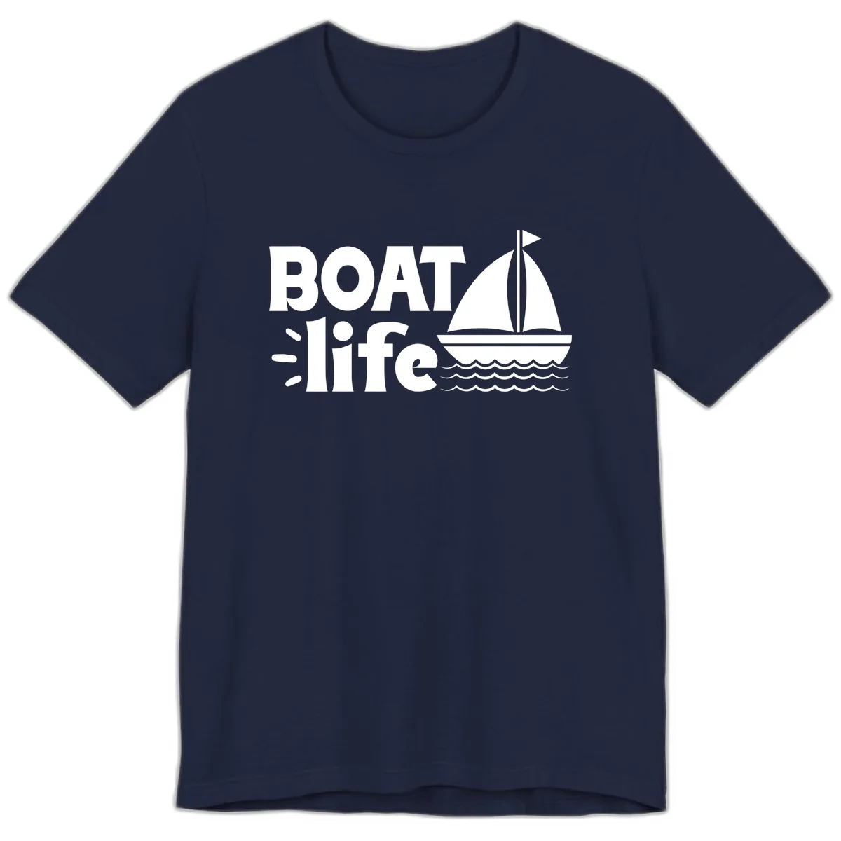 Boat Life Sailboat Design Premium T-Shirt in Navy