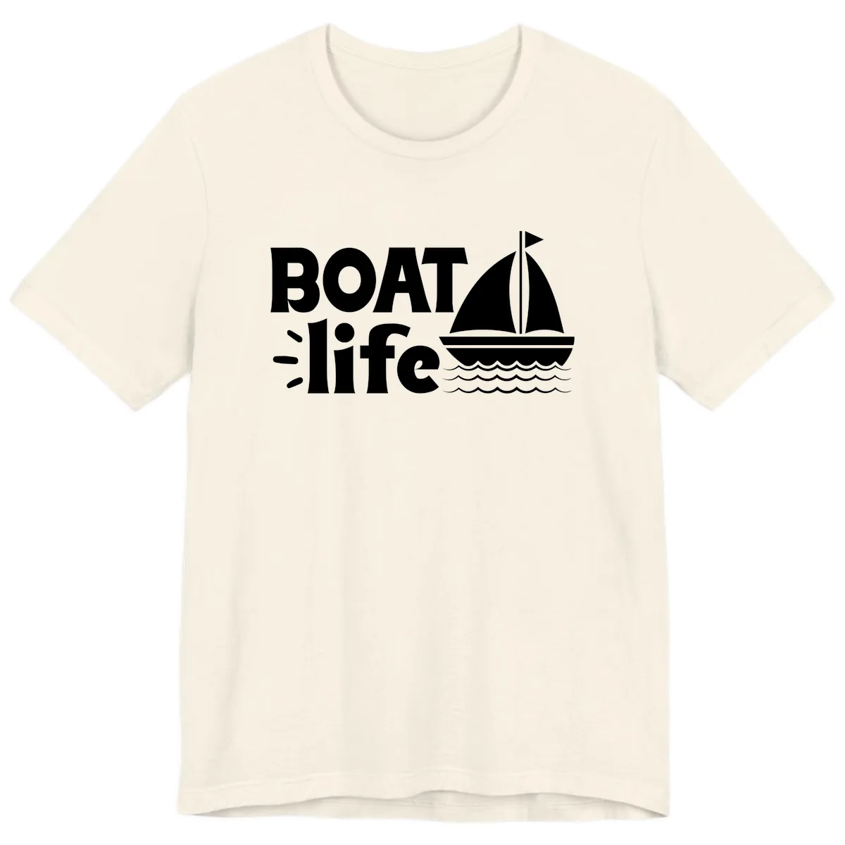 Boat Life Sailboat Design Premium T-Shirt in Natural