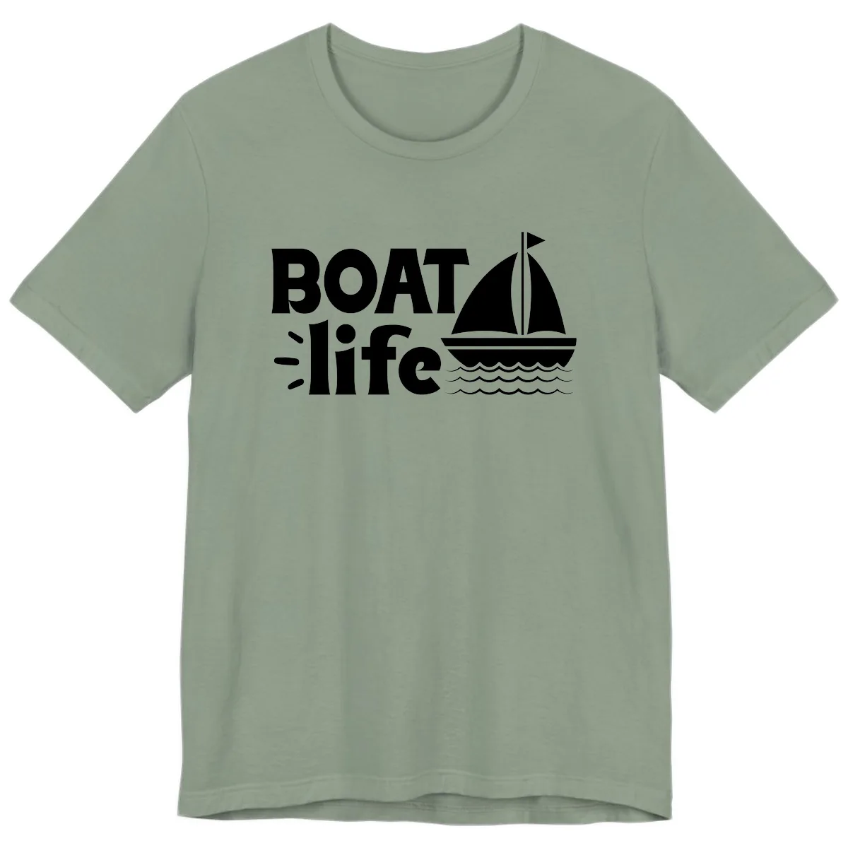 Boat Life Sailboat Design Premium T-Shirt in Sage
