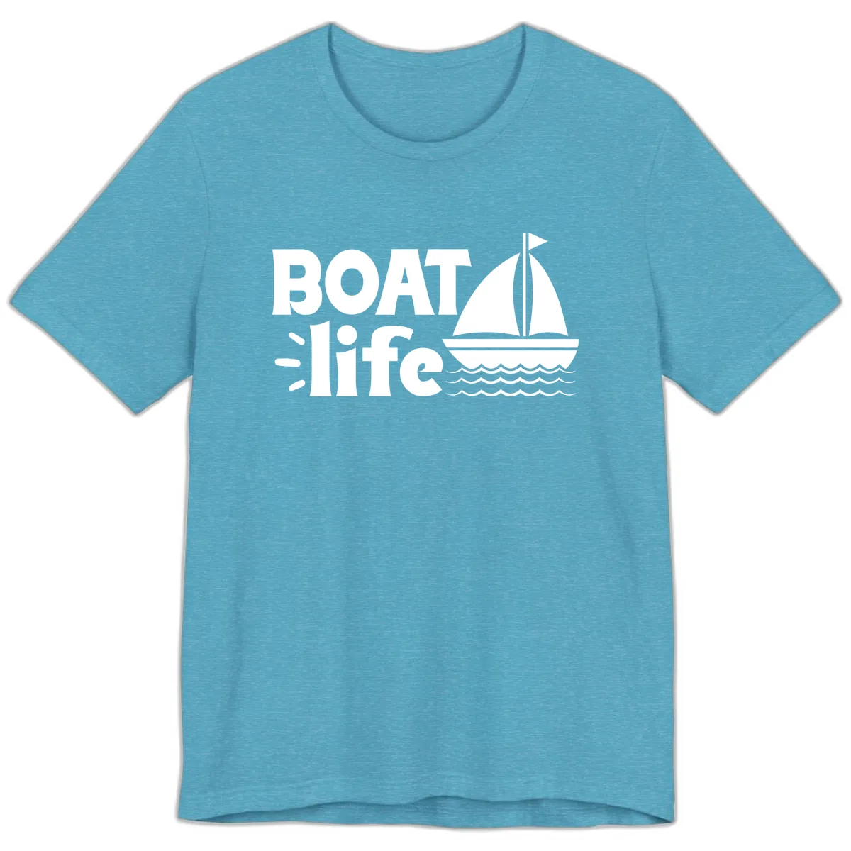 Boat Life Sailboat Design Premium T-Shirt in Heather Aqua