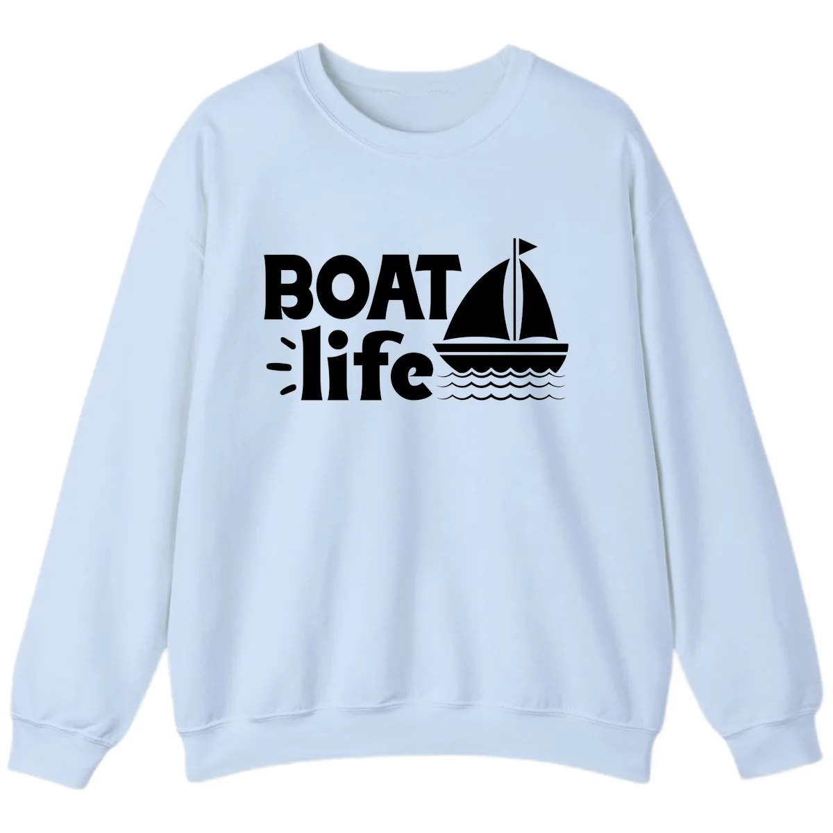 Boat Life Sailboat Design Sweatshirt in Light Blue
