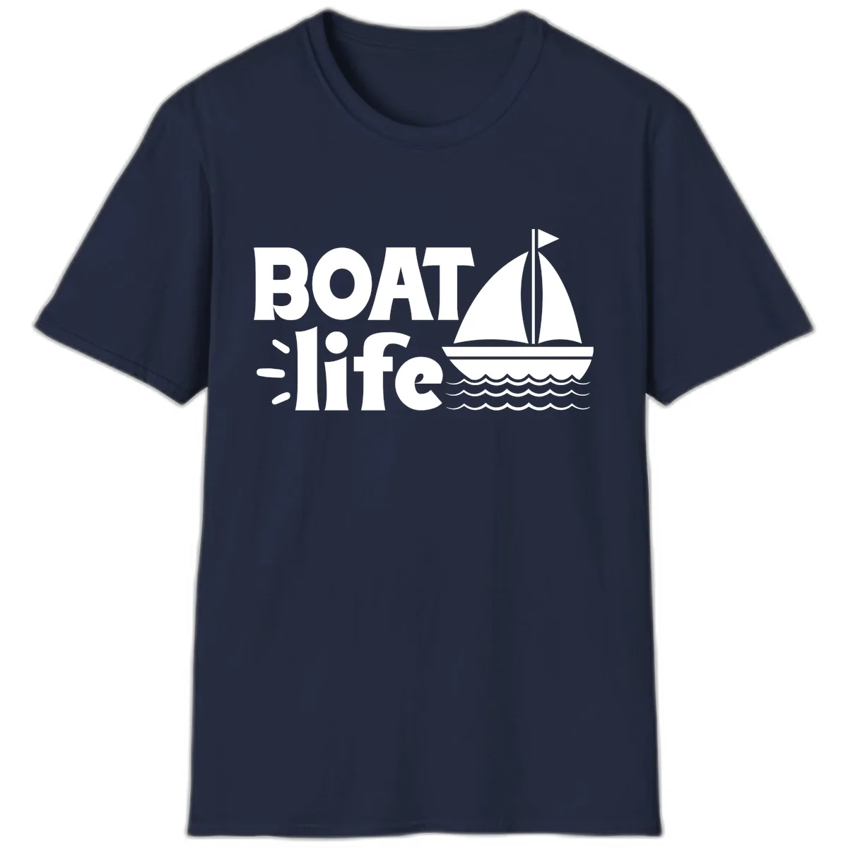 Boat Life Sailboat Design T-Shirt in Navy