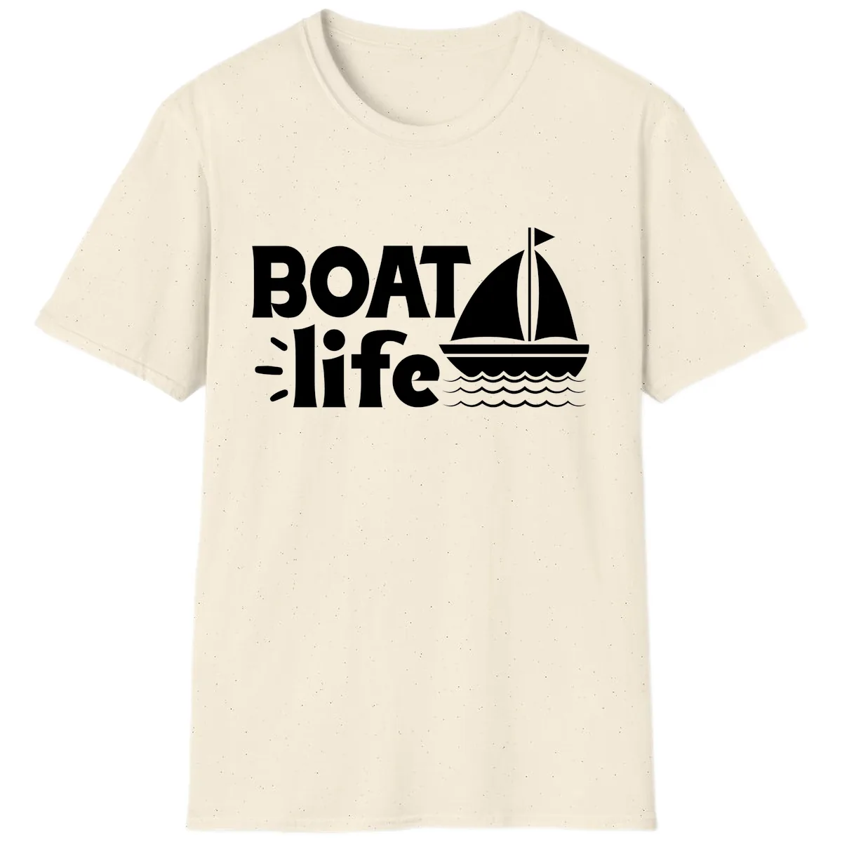 Boat Life Sailboat Design T-Shirt in Natural