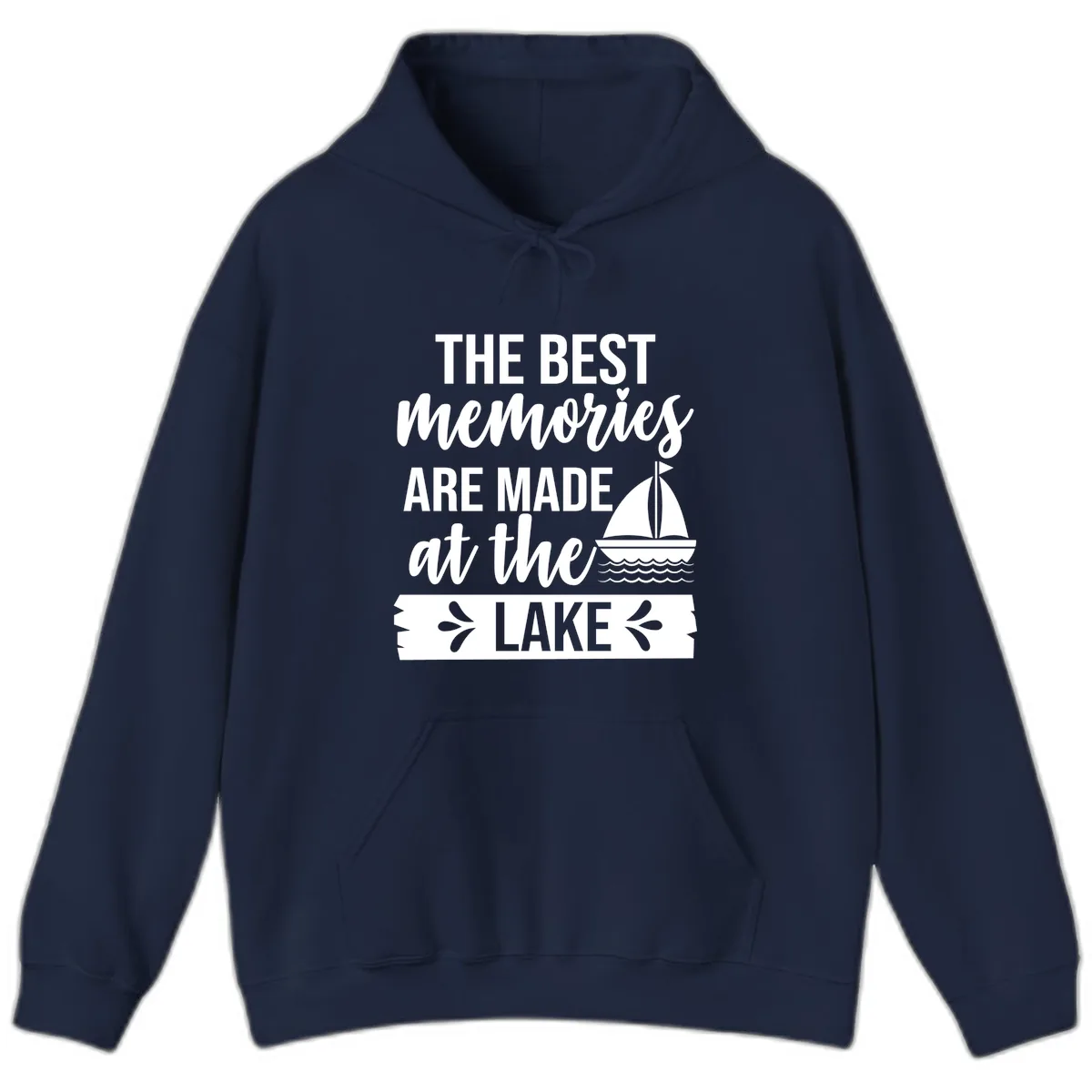 The Best Memories Are Made At The Lake Hoodie in Navy