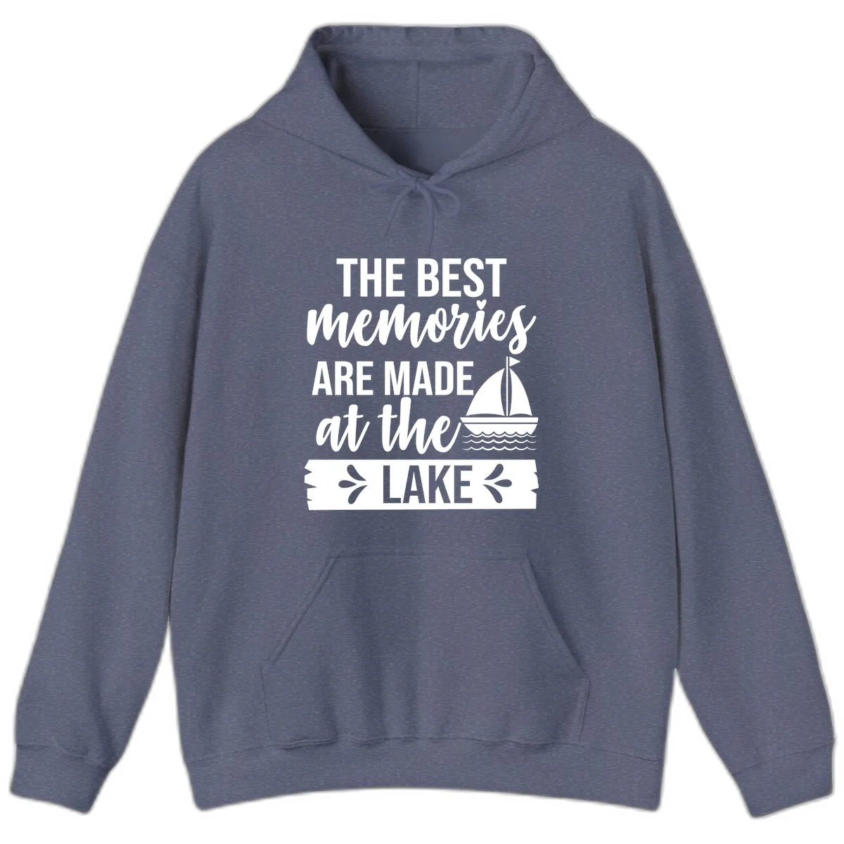 The Best Memories Are Made At The Lake Hoodie in Heather Navy