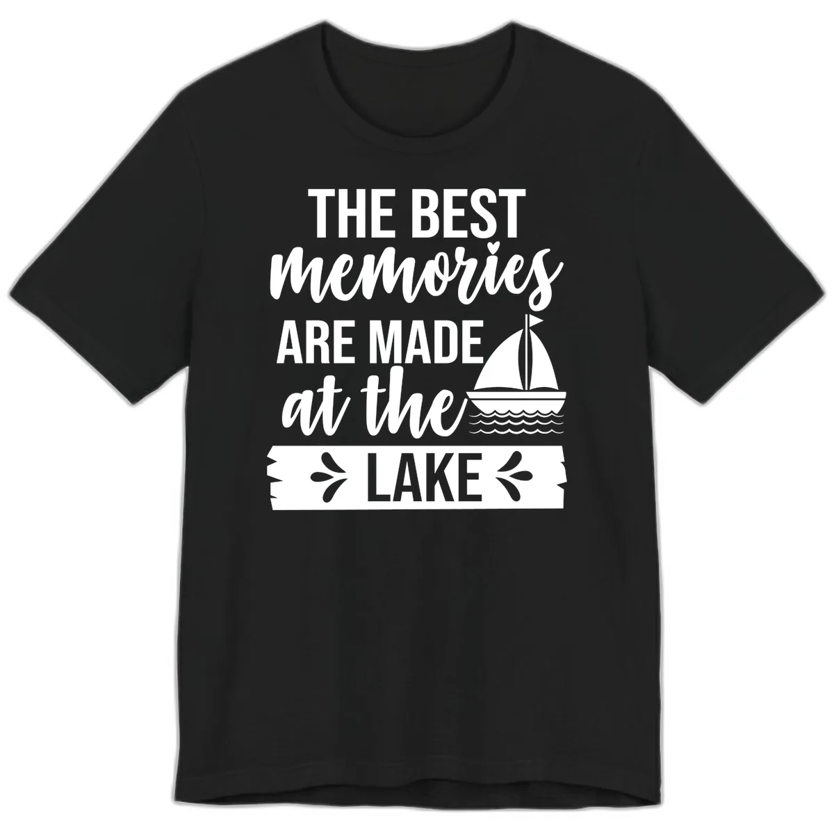 The Best Memories Are Made At The Lake Premium T-Shirt in Black