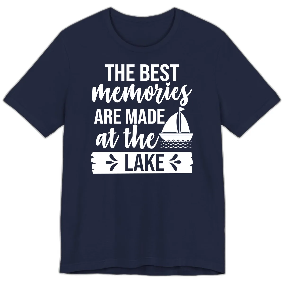 The Best Memories Are Made At The Lake Premium T-Shirt in Navy