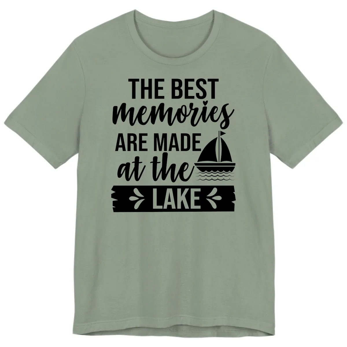 The Best Memories Are Made At The Lake Premium T-Shirt in Sage