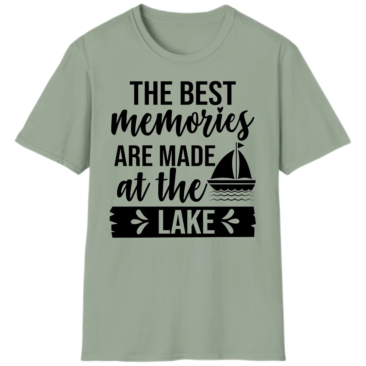 The Best Memories Are Made At The Lake T-Shirt in Sage