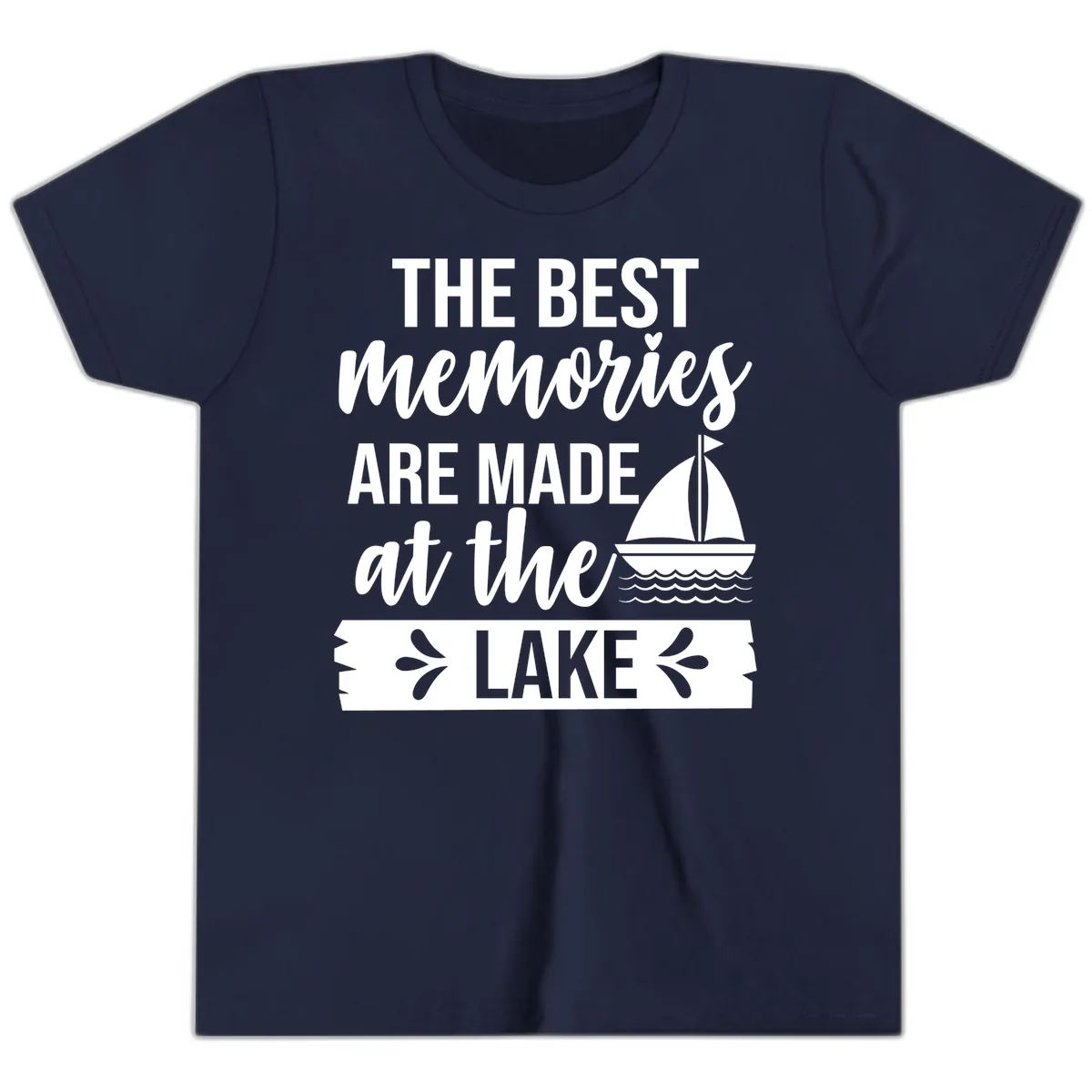 The Best Memories Are Made At The Lake Youth T-Shirt in Navy