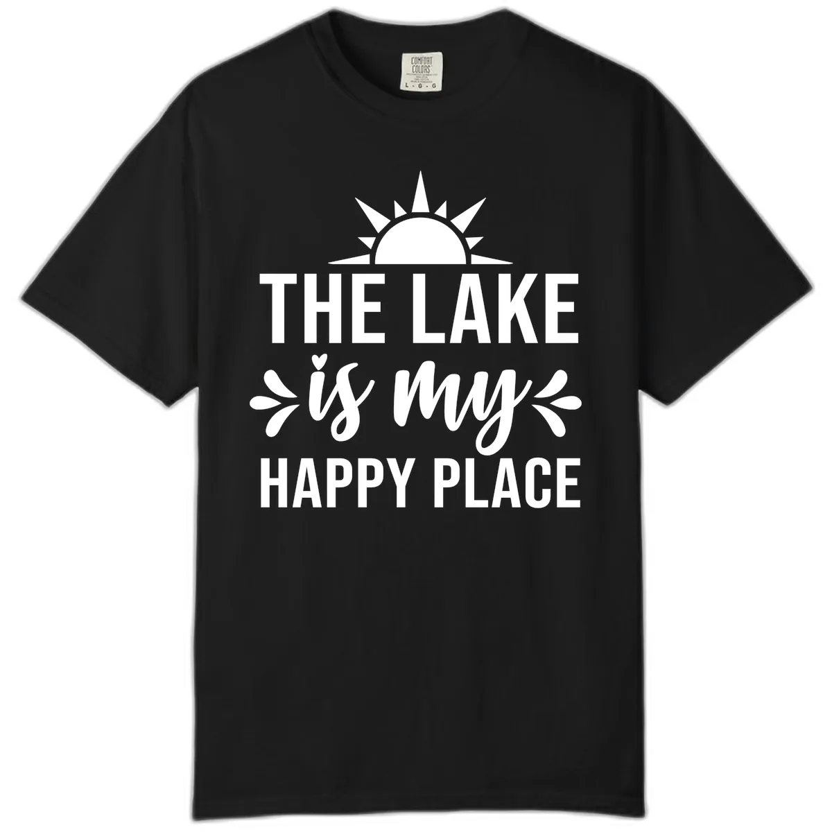 The Lake Is My Happy Place Design Comfort Color in Black