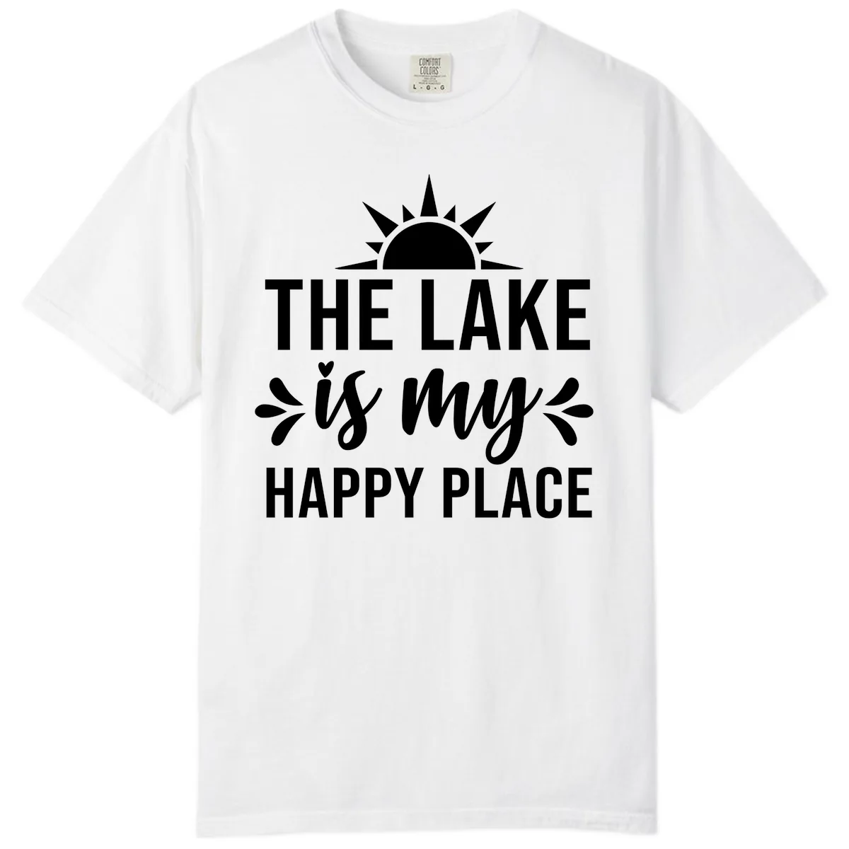 The Lake Is My Happy Place Design Comfort Color in White
