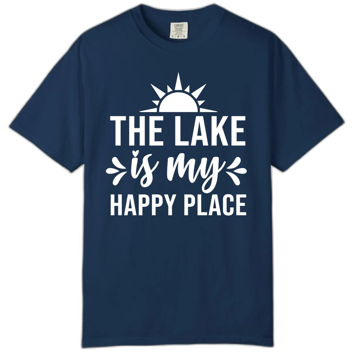 The Lake Is My Happy Place Design Comfort Color in Navy