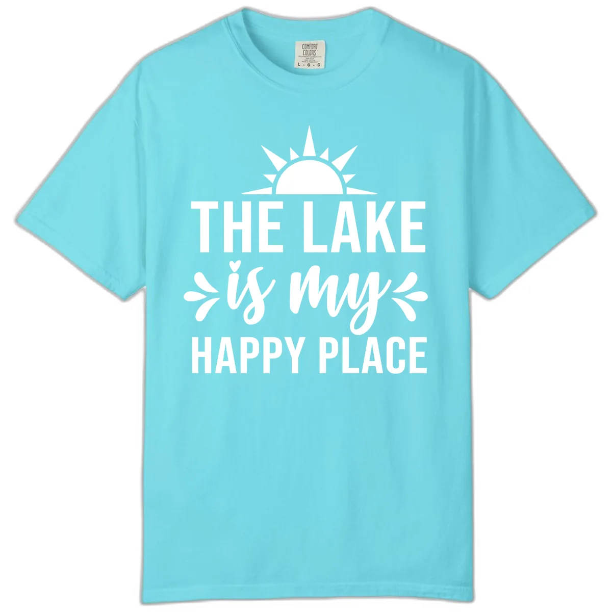The Lake Is My Happy Place Design Comfort Color in Lagoon Blue