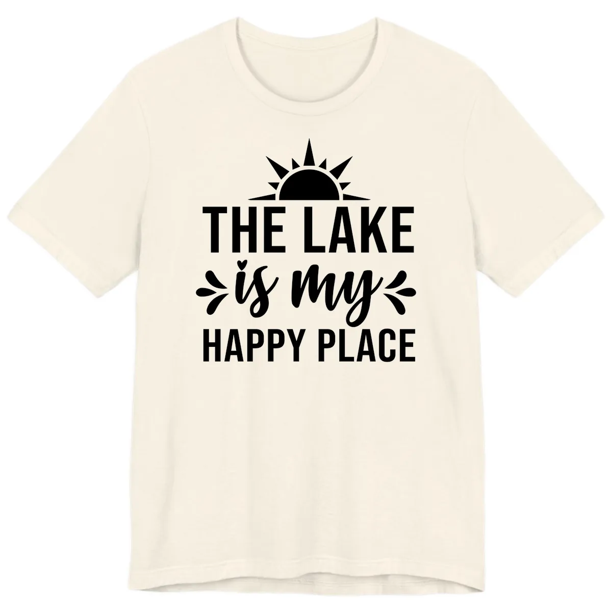 The Lake Is My Happy Place Design Premium T-Shirt in Natural
