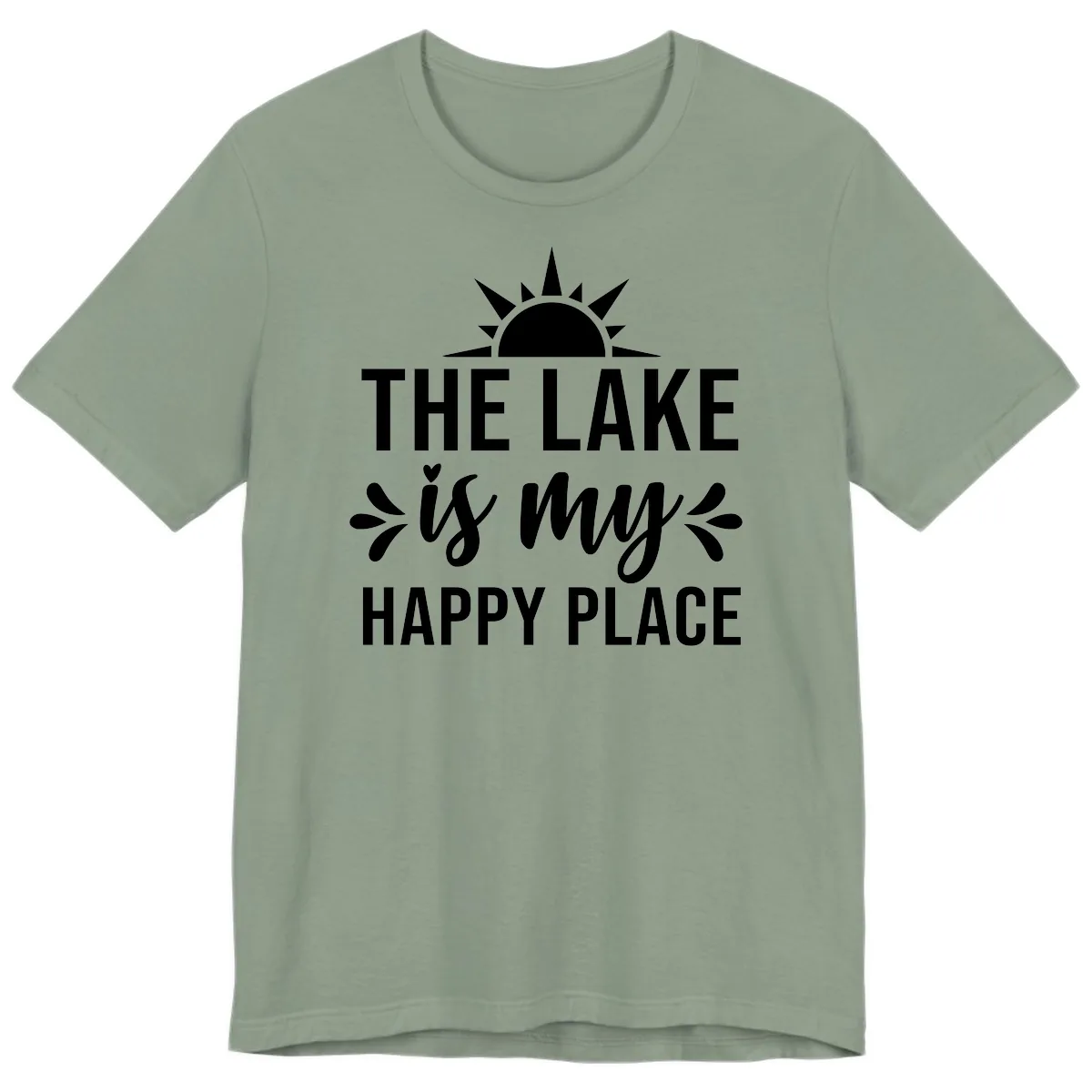 The Lake Is My Happy Place Design Premium T-Shirt in Sage