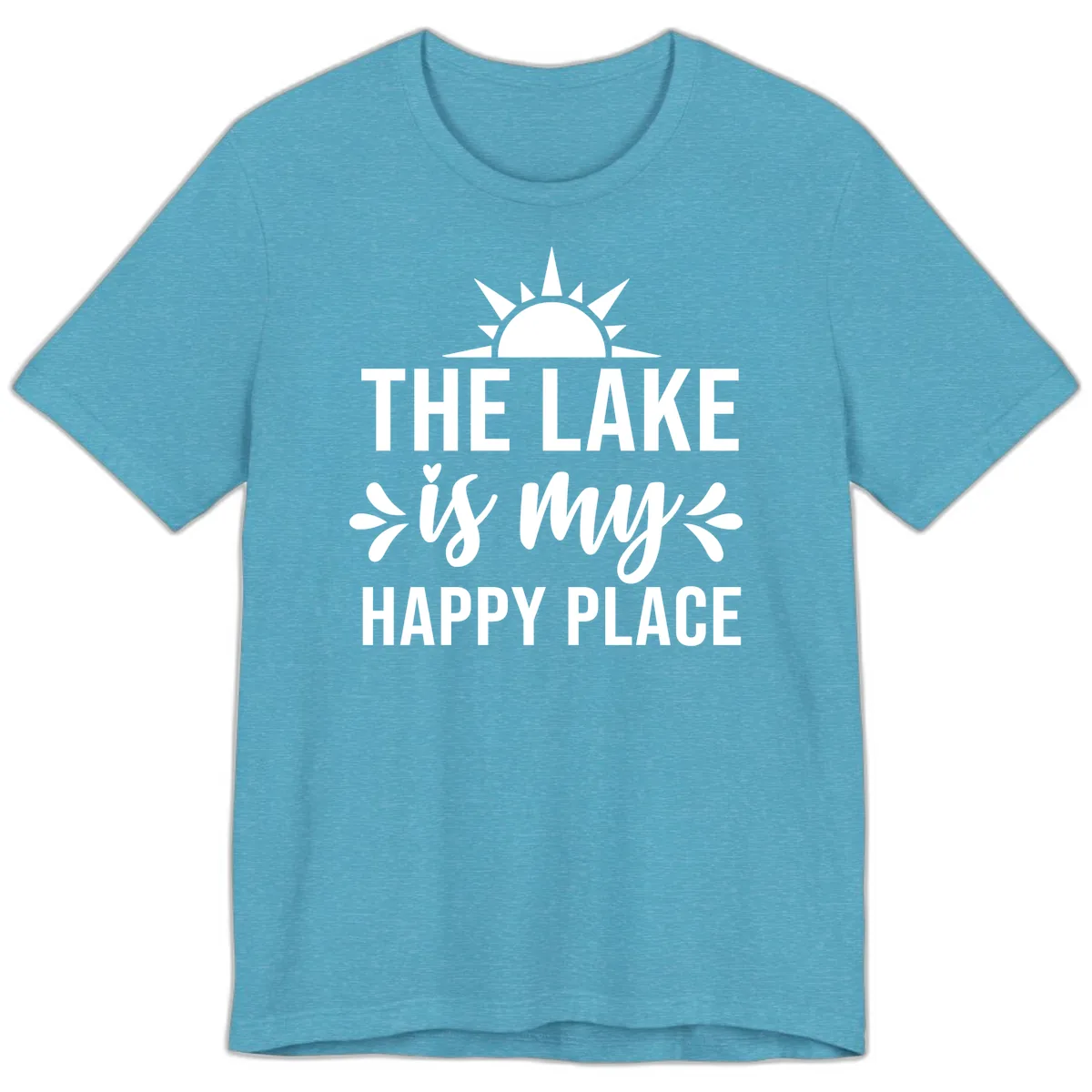 The Lake Is My Happy Place Design Premium T-Shirt in Heather Aqua