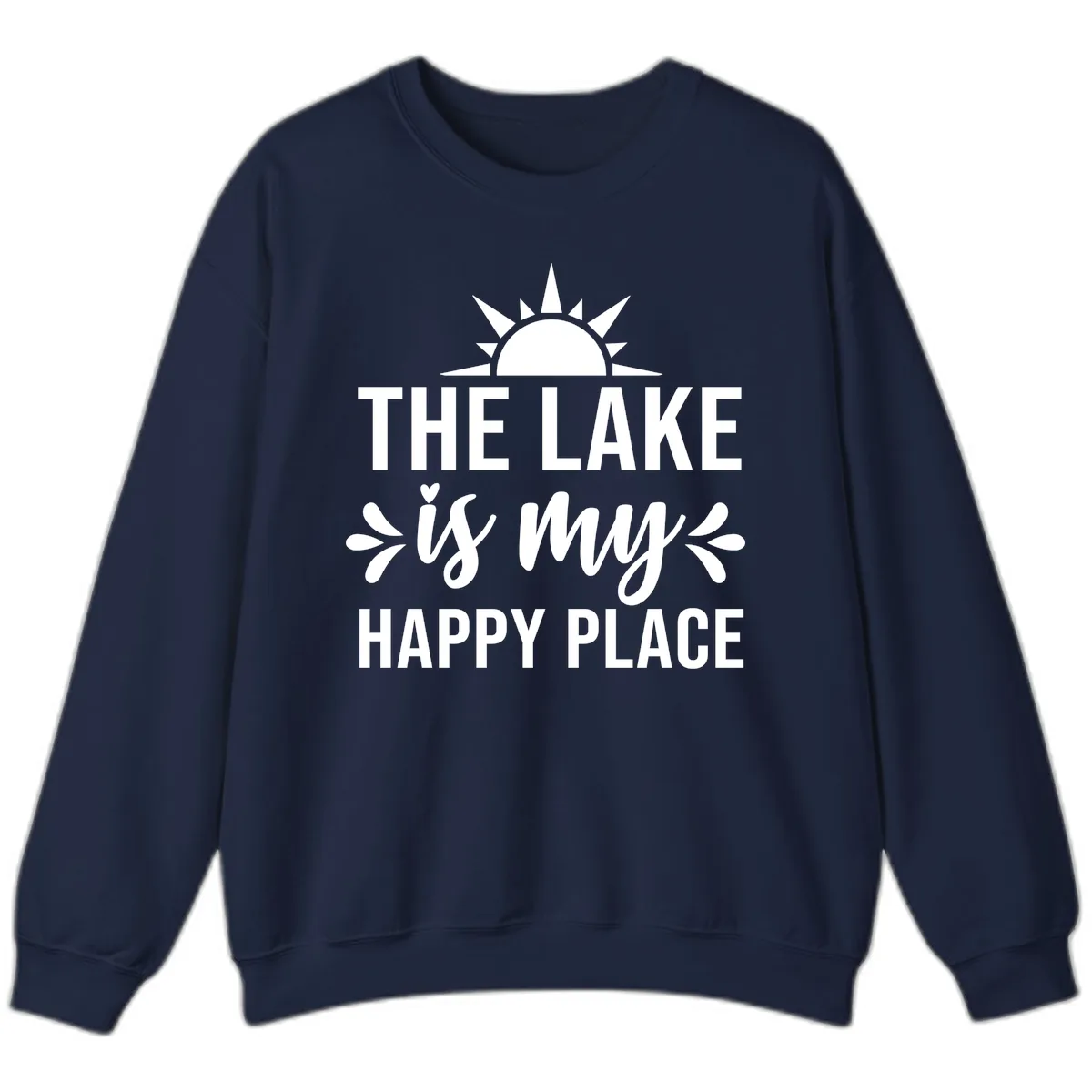 The Lake Is My Happy Place Design Sweatshirt in Navy