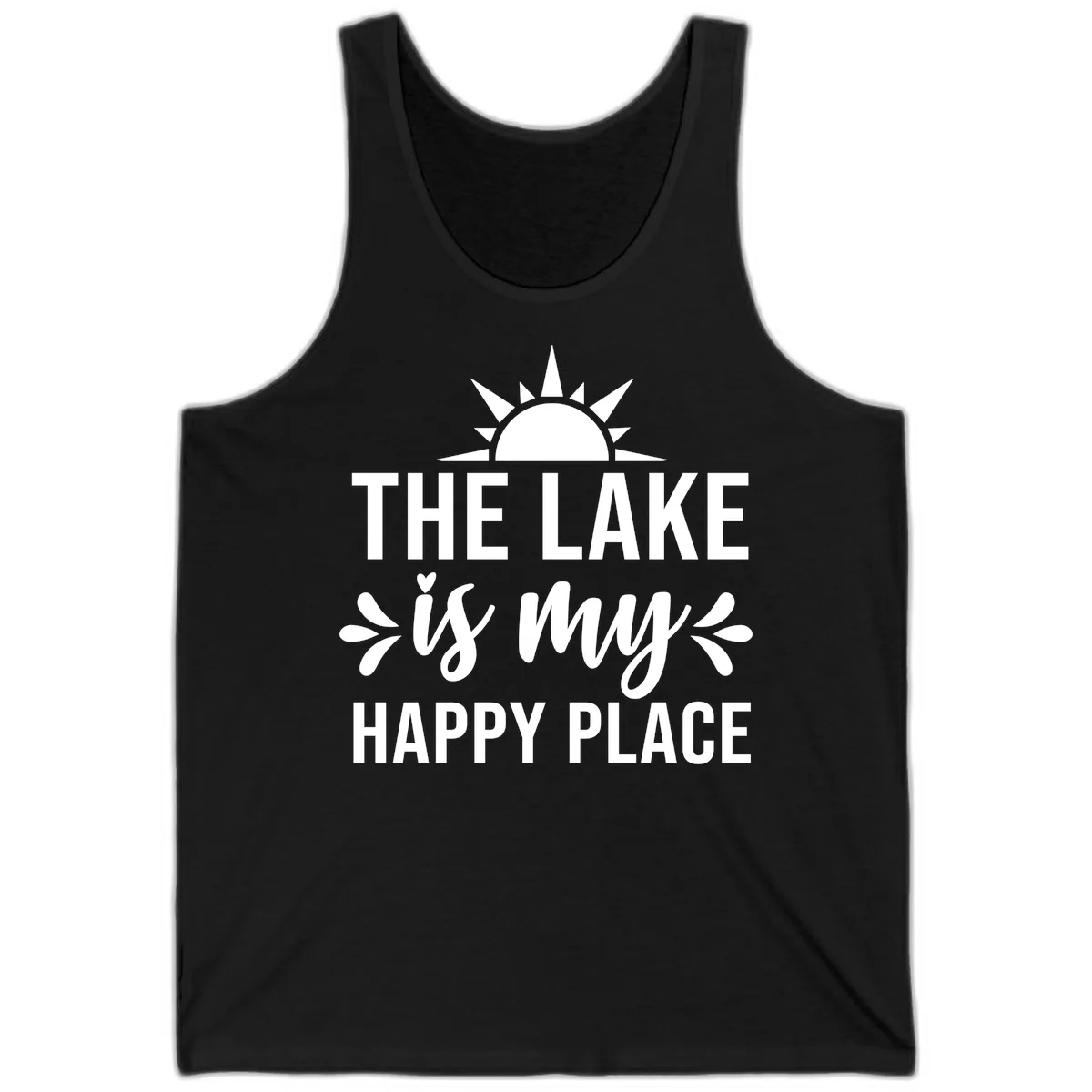 The Lake Is My Happy Place Design Tank in Black