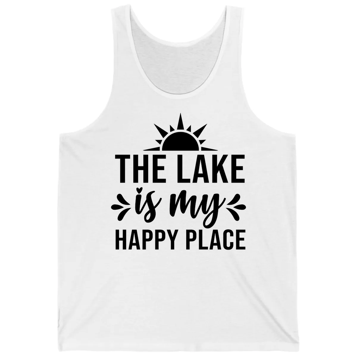 The Lake Is My Happy Place Design Tank in White