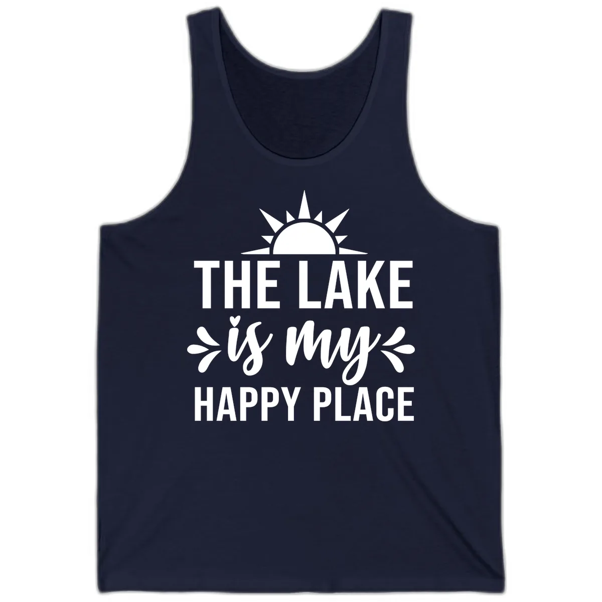 The Lake Is My Happy Place Design Tank in Navy