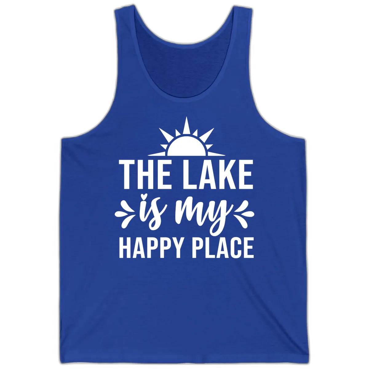 The Lake Is My Happy Place Design Tank in True Royal