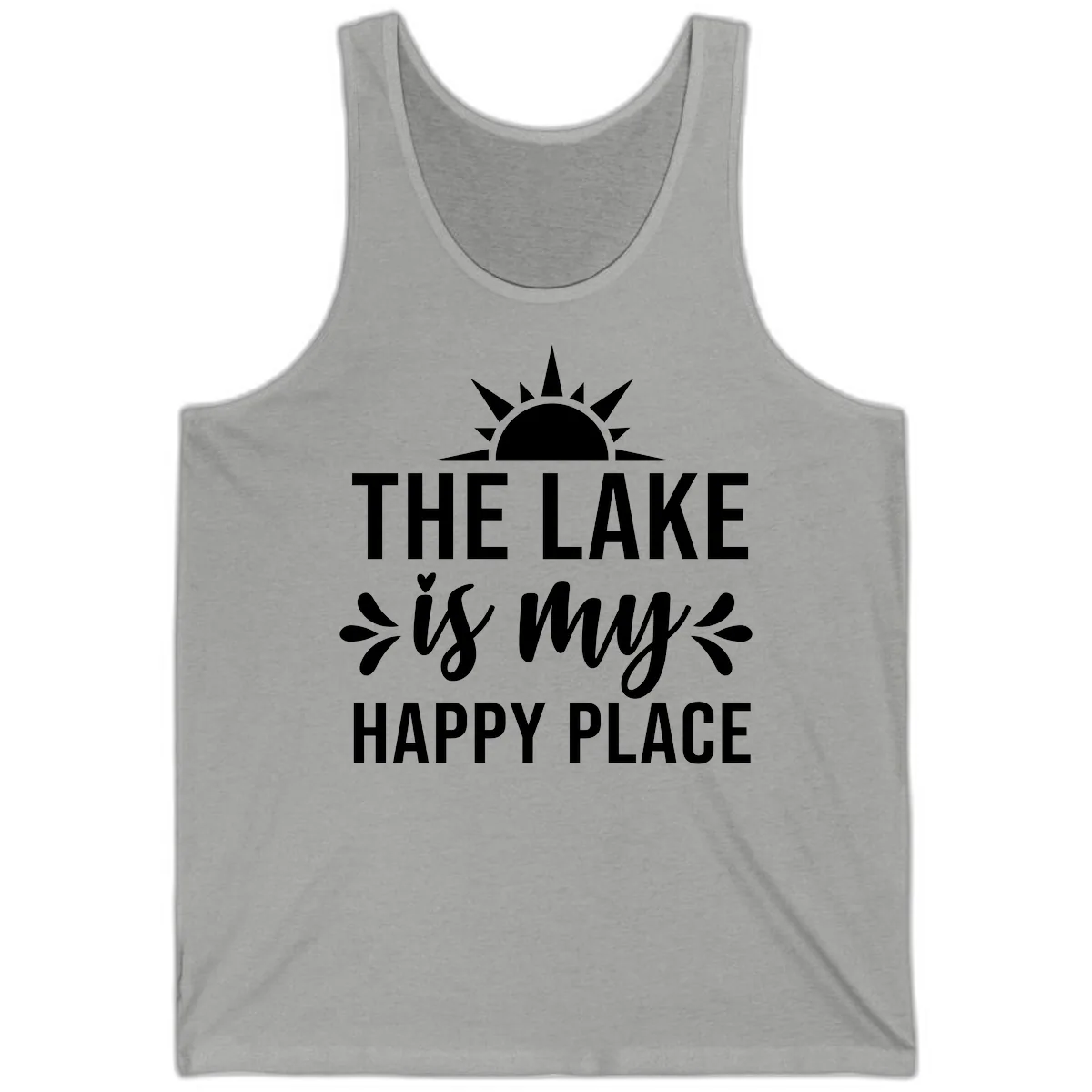 The Lake Is My Happy Place Design Tank in Athletic Heather