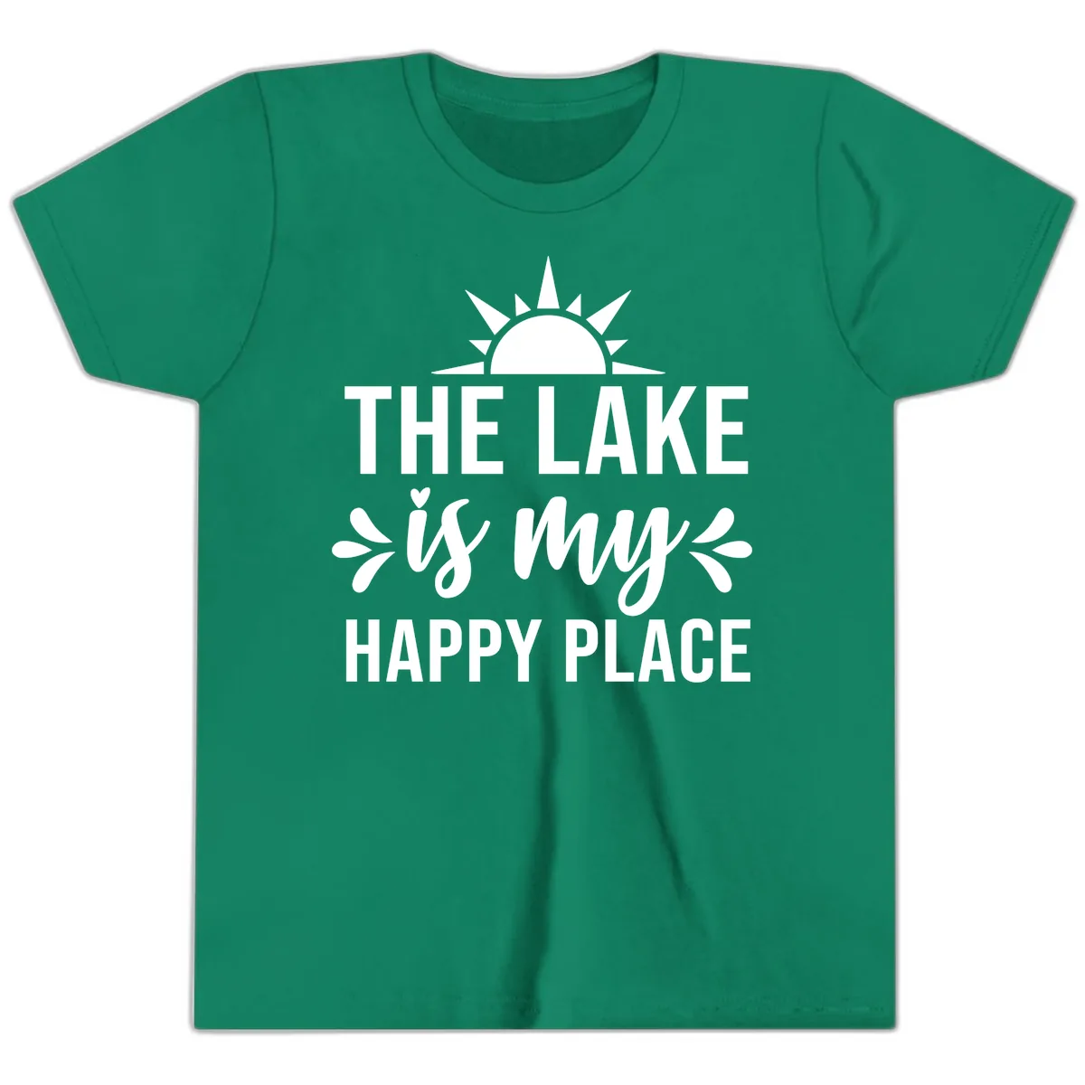 The Lake Is My Happy Place Design Youth T-Shirt in Kelly