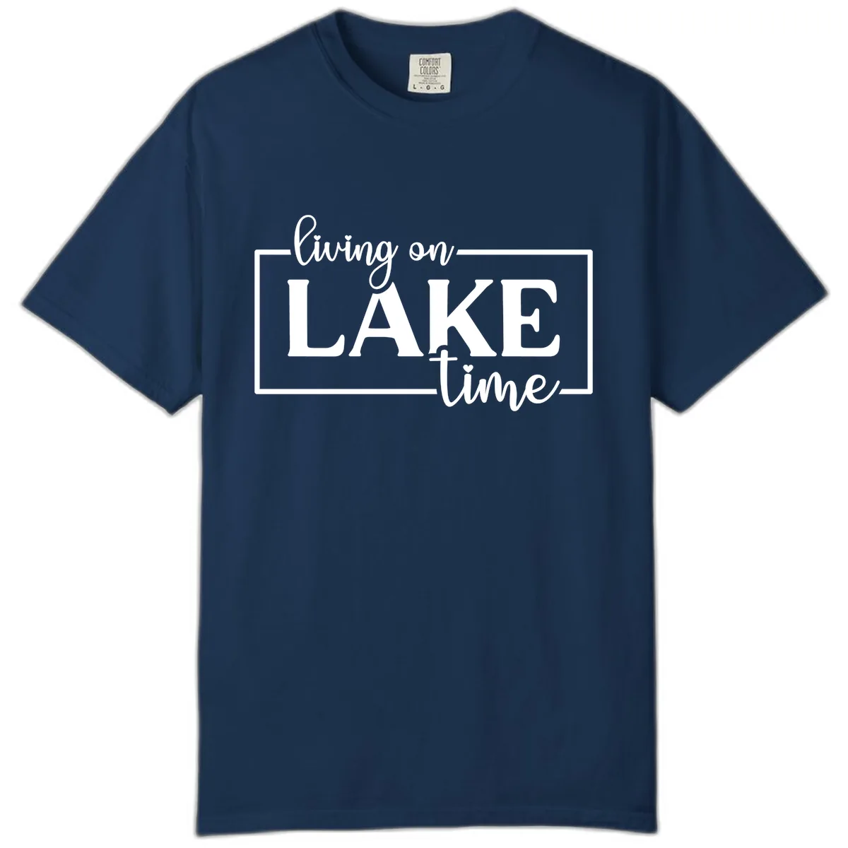 Living On Lake Time Lifestyle Design Comfort Color in Navy
