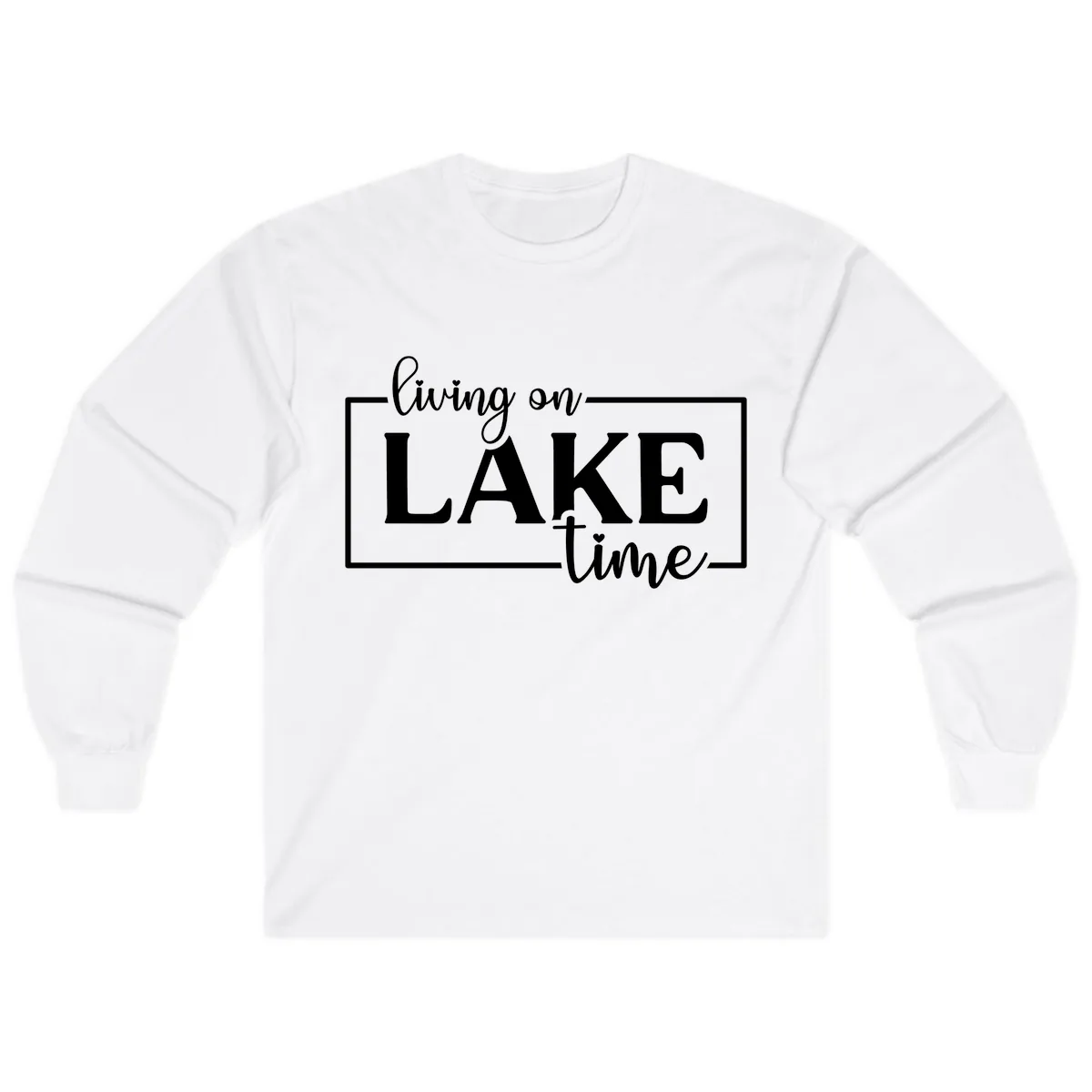 Living On Lake Time Lifestyle Design Long Sleeve in White