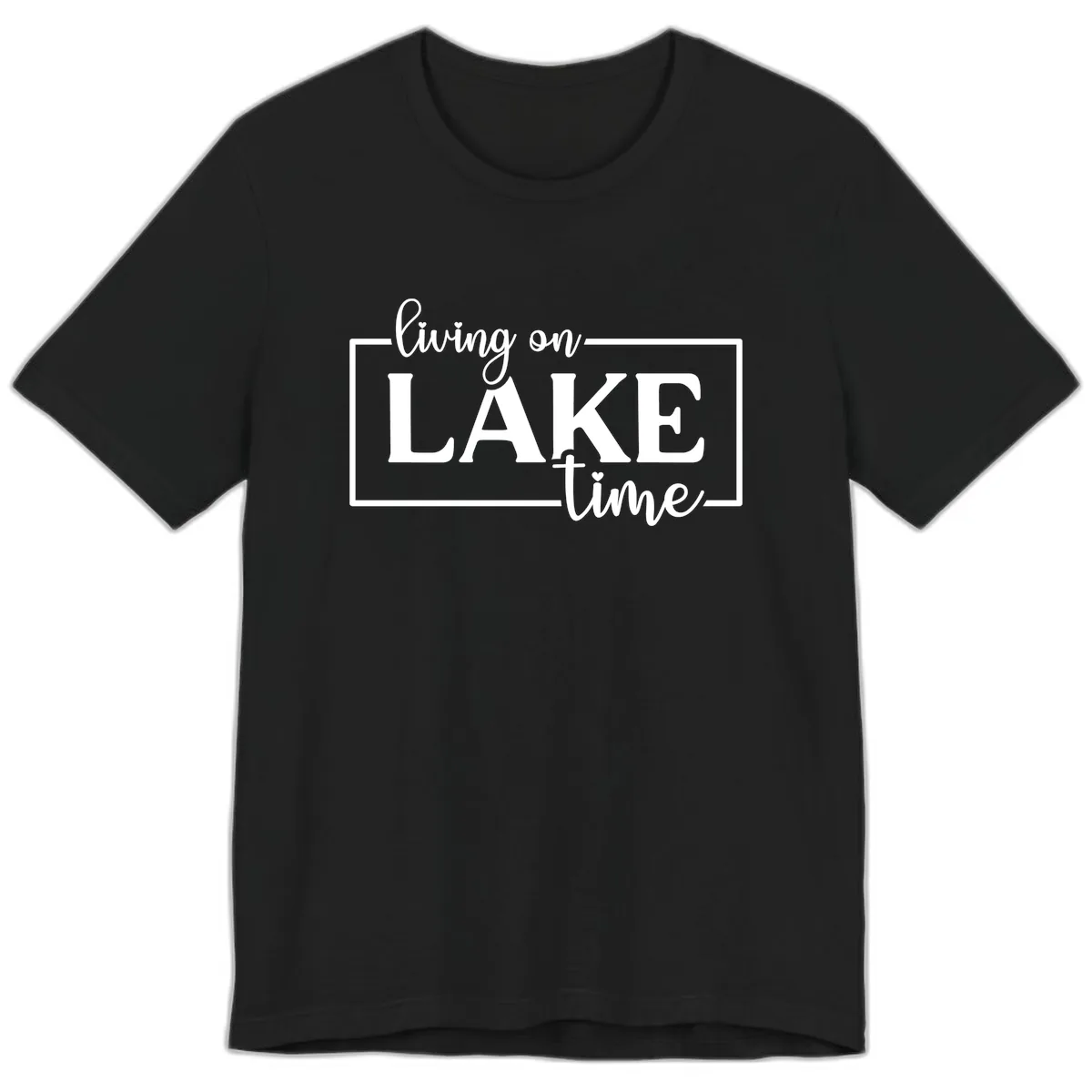 Living On Lake Time Lifestyle Design Premium T-Shirt in Black
