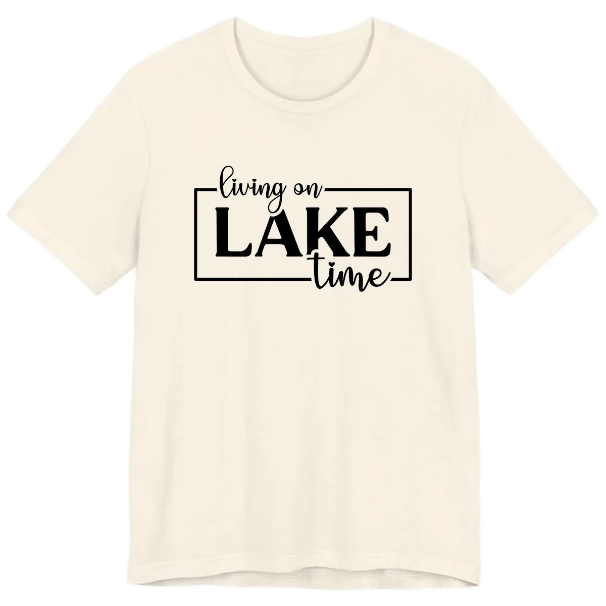 Living On Lake Time Lifestyle Design Premium T-Shirt in Natural