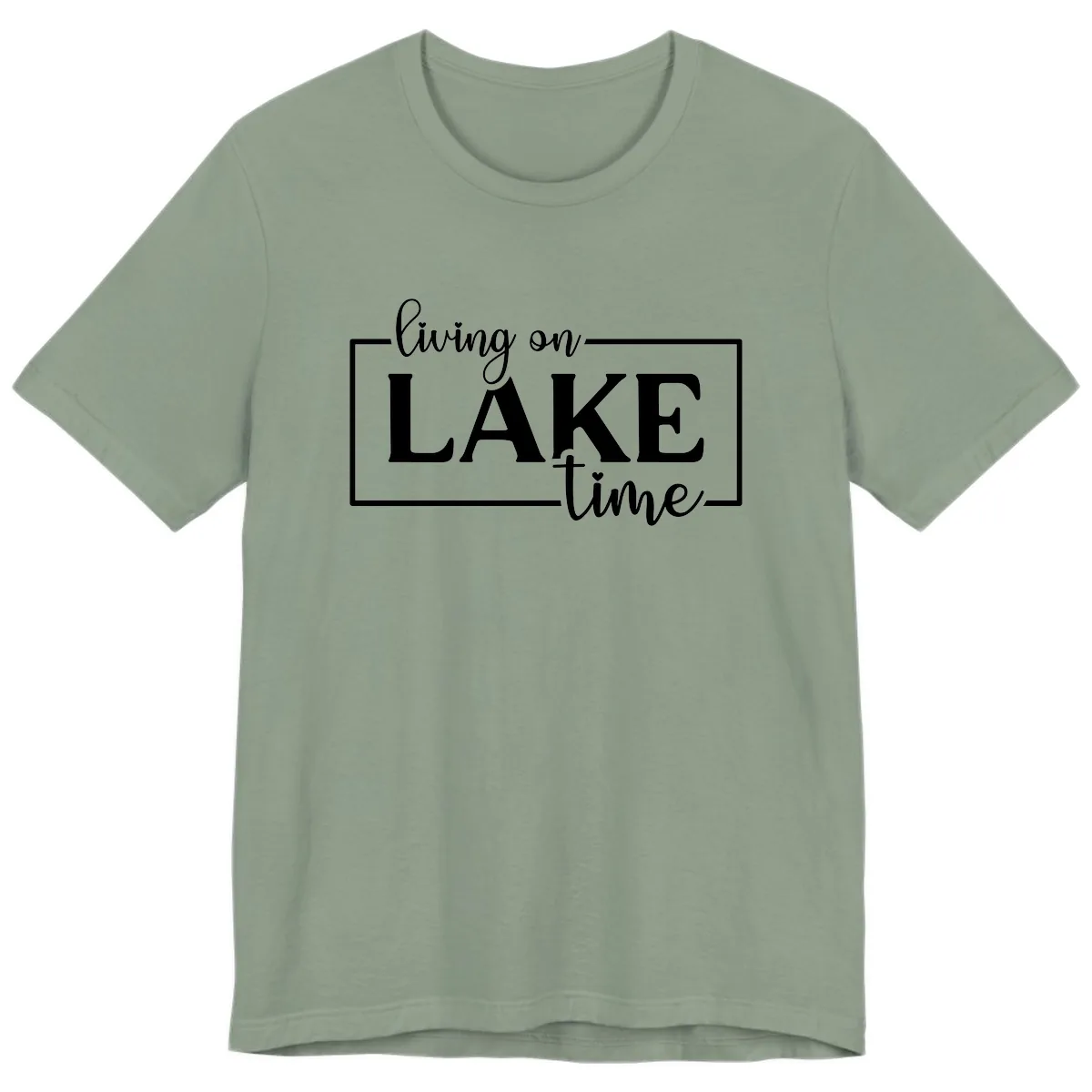 Living On Lake Time Lifestyle Design Premium T-Shirt in Sage