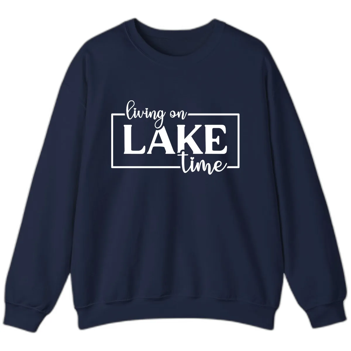 Living On Lake Time Lifestyle Design Sweatshirt in Navy