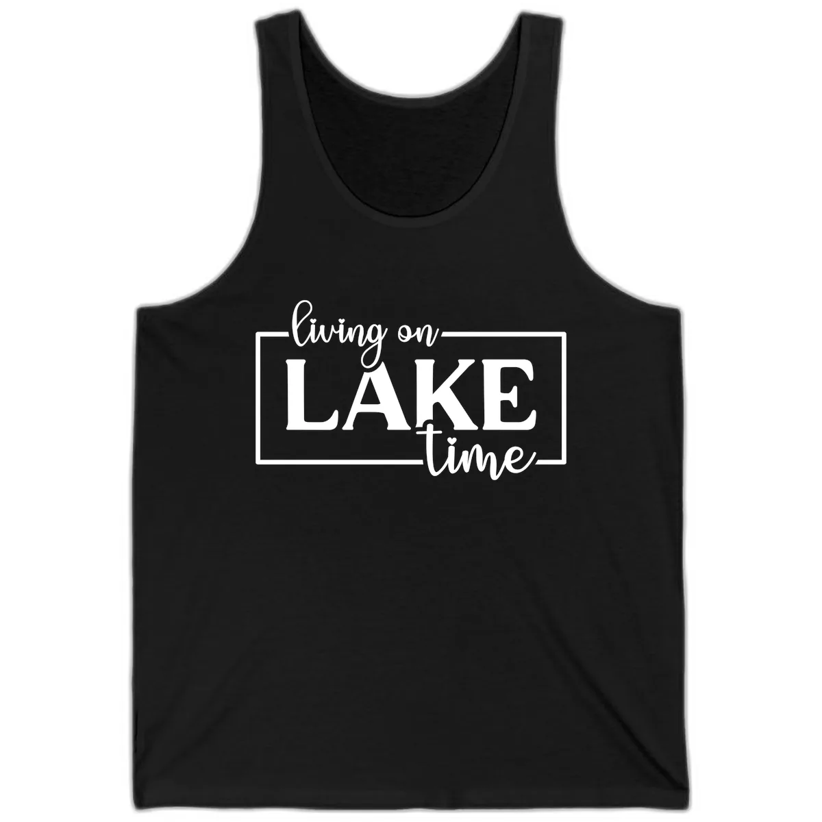 Living On Lake Time Lifestyle Design Tank in Black