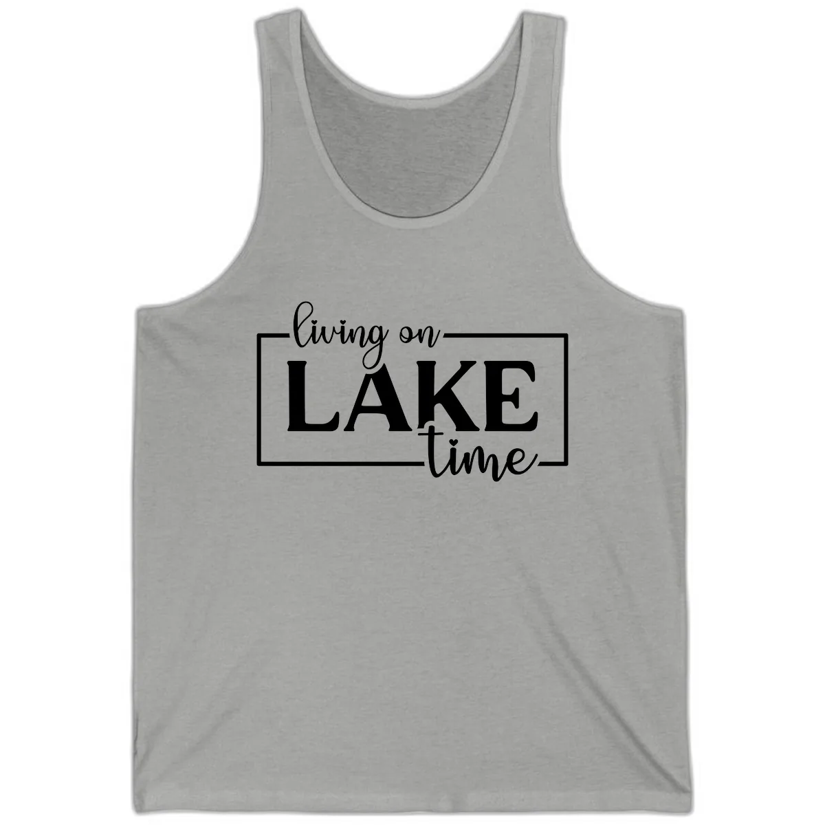 Living On Lake Time Lifestyle Design Tank in Athletic Heather