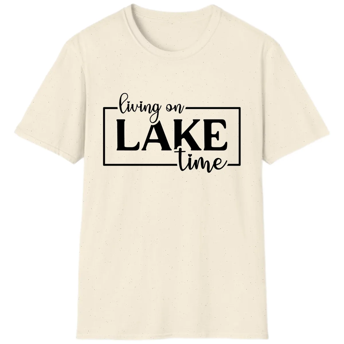 Living On Lake Time Lifestyle Design T-Shirt in Natural