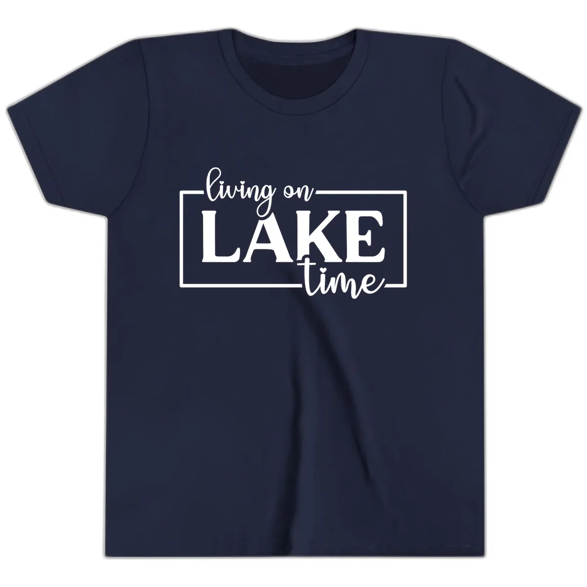 Living On Lake Time Lifestyle Design Youth T-Shirt in Navy