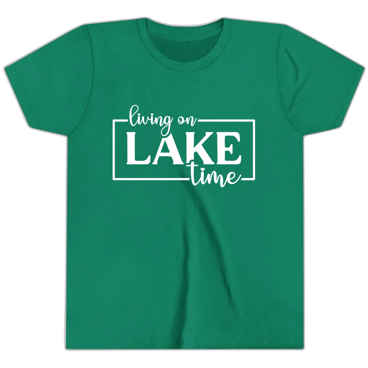 Living On Lake Time Lifestyle Design Youth T-Shirt in Kelly